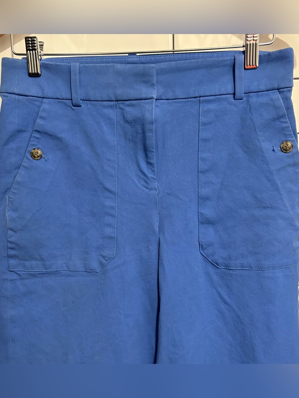 J.Crew $98 Sydney wide-leg pant in bi-stretch cotton blend Sail Blue 6 - Picture 5 of 7